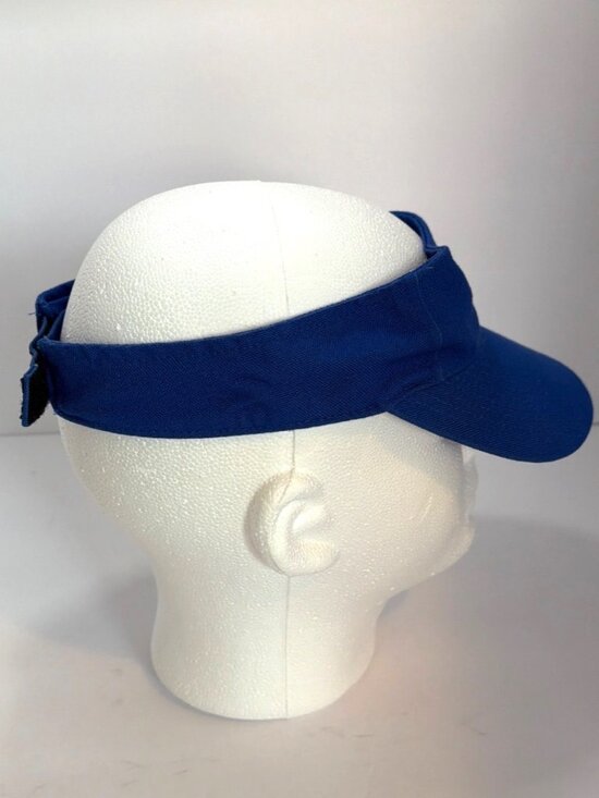 Vintage Chicago Cubs Blue Adjustable Visor By Twins Enterprise 100% Cotton - Picture 2 of 7